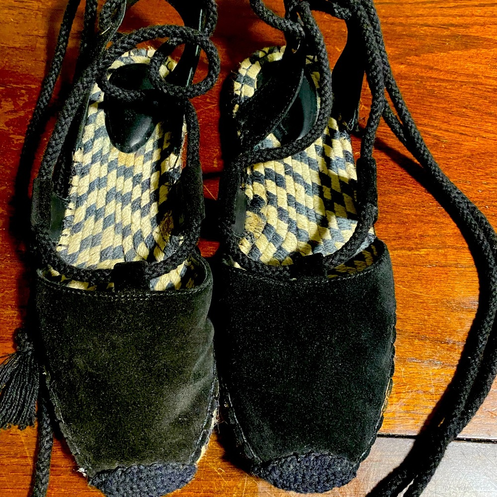 Black suede espadrilles